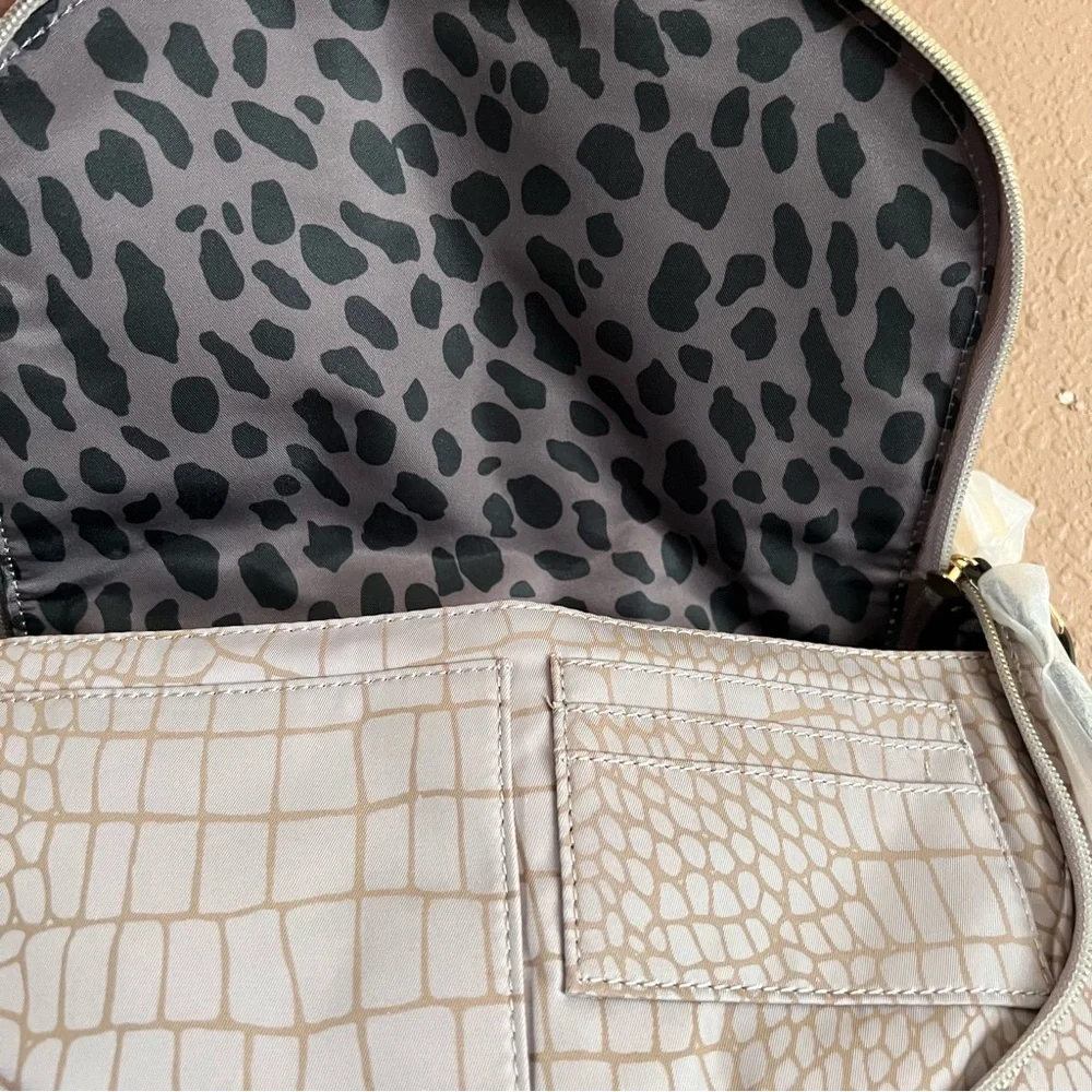 Stella & Dot Lady Boss Elegant Crocodile Pattern Gray Handbag NWOT